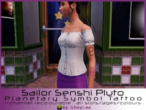 Sims 3 — Sailor Senshi Pluto Planetary Symbol Tattoo by AlleyLee by alleylee2 — Sailor Pluto, the Soldier of Time and