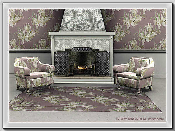 Sims 3 — Ivory Magnolia pattern by marcorse — Ivory coloured magnolia flowers in the familiar tulip bud-shape of the more