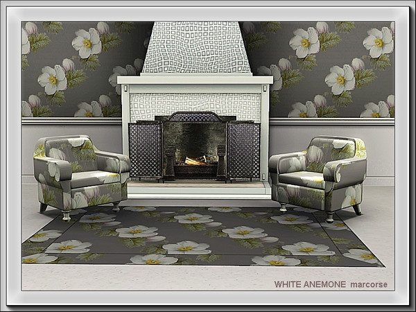 Sims 3 — White Anemone pattern by marcorse — Delicate and bewitching, these white anemone flowers seem to glow with a