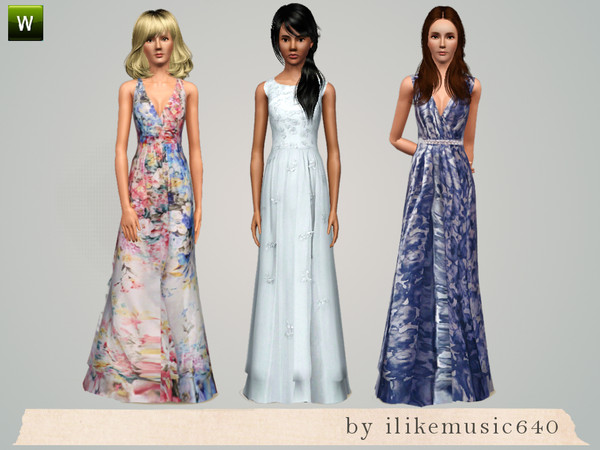Sims 3 — June by ILikeMusic640 — A set of 3 long dresses
