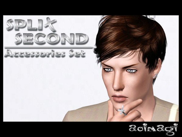 Sims 3 — Split Second Accessories Set by AB_Creations — Split Second Accessories Set by Aaron Beerling - Earrings and