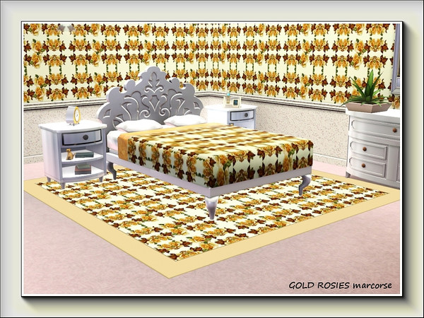 Sims 3 — Gold Rosies pattern by marcorse — Old roses in deep sepia tones in a squared repeat.