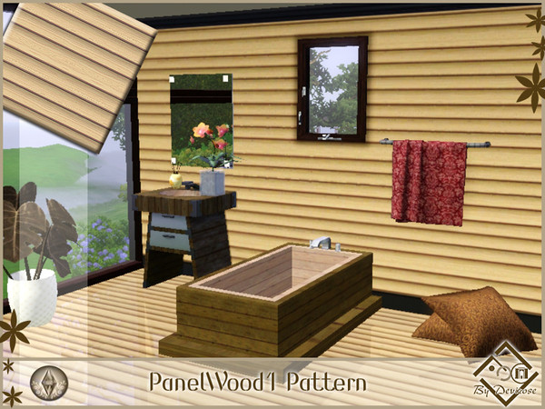 Sims 3 — PanelWood1 by Devirose — By Devirose,created using EA's 'Create a Pattern'.'-No need Expansion packs,base game