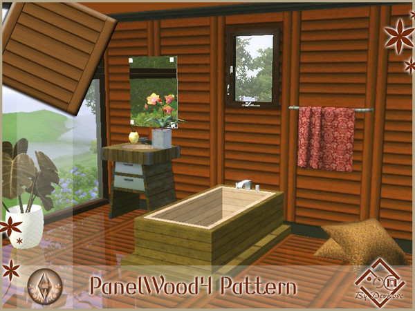 Sims 3 — PanelWood4 by Devirose — by Devirose,created using EA's 'Create a Pattern'.'-No need Expansion packs,base game