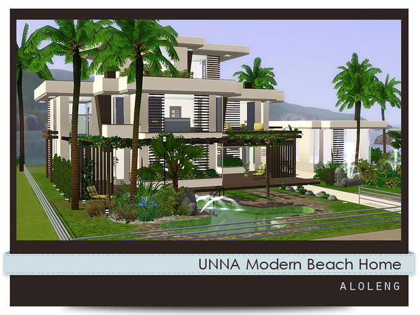 Sims 3 — Unna Modern Beach Home by aloleng — House and Lot located at 477 Sunnyside BLVD. A 4 bedroom, with extra at the