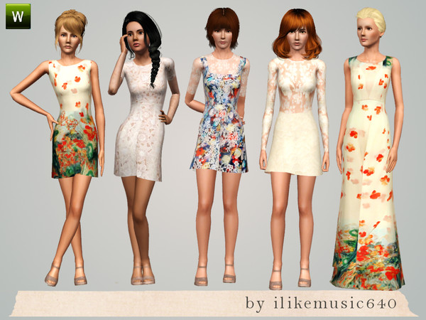 Sims 3 — Air by ILikeMusic640 — a set of 5 dresses