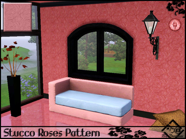 Sims 3 — StuccoRoses by Devirose — Found in the category 'Paint', created using EA's 'Create a Pattern'.'-No need