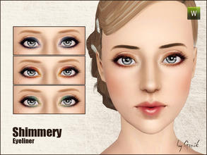 Sims 3 — Shimmery eyeliner by Gosik — New eyeliner for your female sims in every age (teens, adults and elders). It has 3