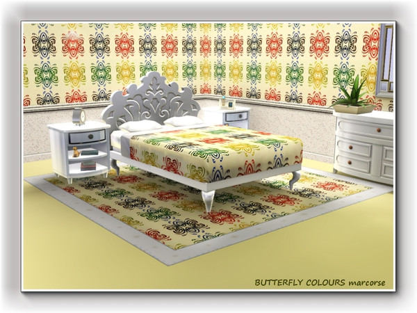 Sims 3 — Butterfly Colours pattern by marcorse — Stylised butterfly shapes in a variegated colour pattern