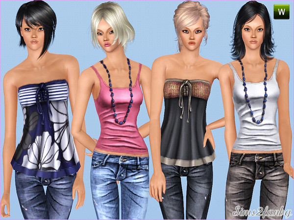 Sims 3 — 229 by sims2fanbg — .:229:. Items in this Set: Top in 3 recolors,Recolorable,Launcher Thumbnail. Top in 3