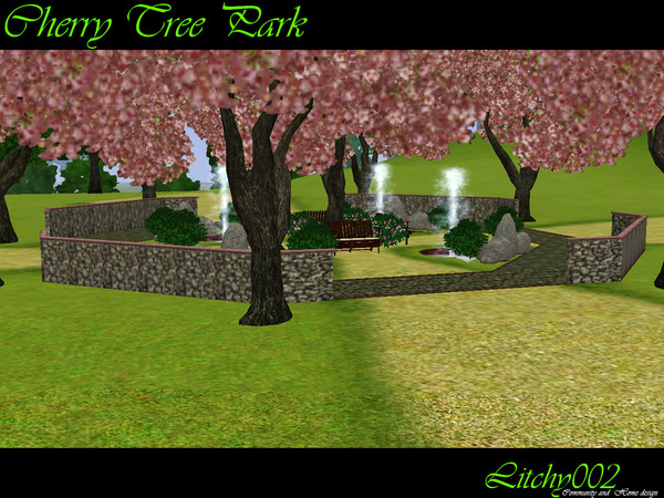 Sims 3 — Cherry Tree Park by Litchy002 — Over the centuries Sims have come to this Cherry Tree Park for all kinds of