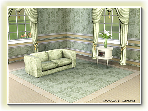 Sims 3 — Damask 1 pattern by marcorse — Damask 1 is a floral damask and the base for the remaining patterns in this set.