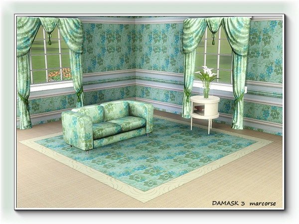 Sims 3 — Damask 3 pattern by marcorse — Damask 3 is a dual recolour of the design in Damask 1.