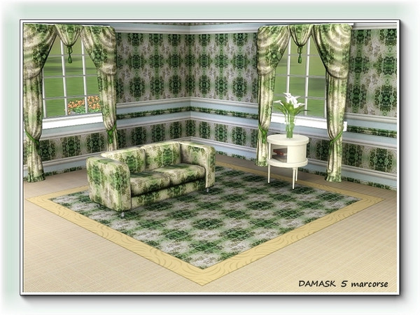 Sims 3 — Damask 5 pattern by marcorse — Damask 5 is a variation in colour and design, on the original floral damask