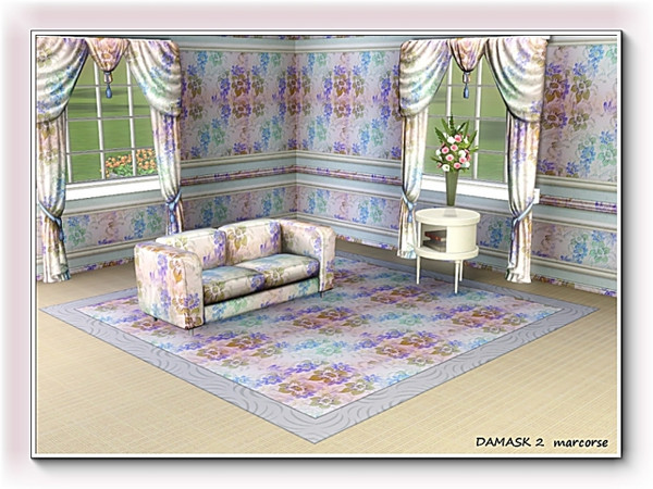 Sims 3 — Damask 2 pattern by marcorse — Damask 2 is a colour and design variation on the floral damask pattern, Damask 1.