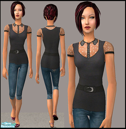 Sims 2 — Everyday teens - Dark grey by confide — No mesh or EP required.