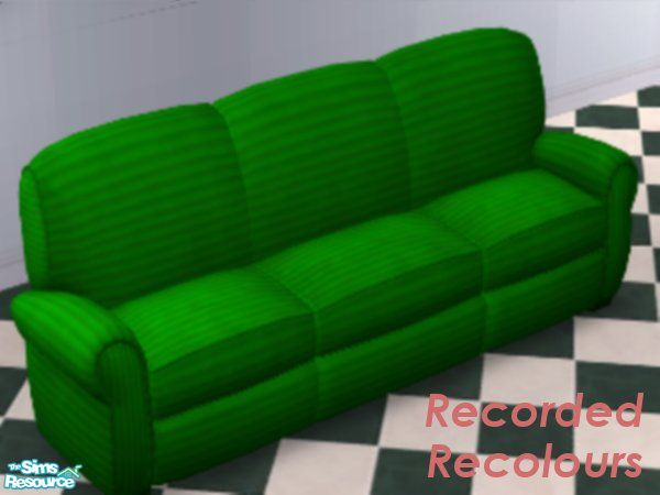 Sims 2 — Recorded Recolours - Green by eatatjoe90 — Green recolour for the \"Sofa by Club Destress\" item