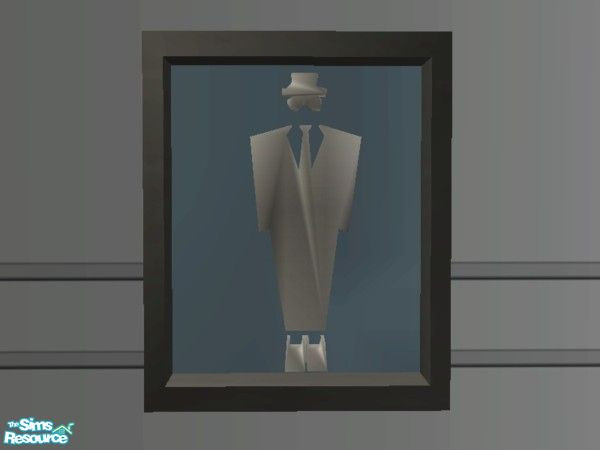 Sims 2 — Boro Modern Dining - Cityman Wall Art by EarthGoddess54 — This is the mesh file, you will need it for future