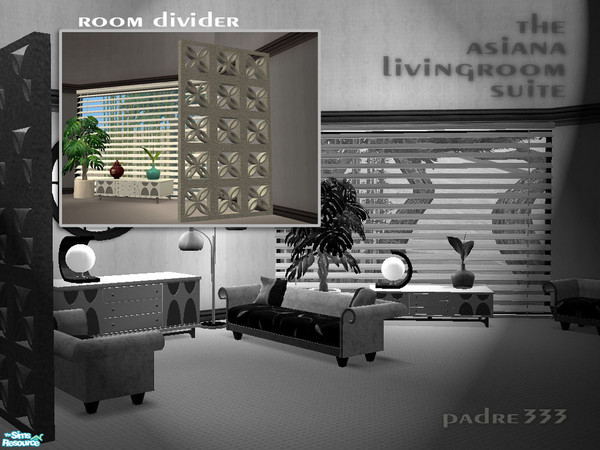 Sims 2 — Asiana Kitch Lounge - Asiana Kitsch Room Divider by Padre — A new livingroom set with an asian-kitsch feel. Most