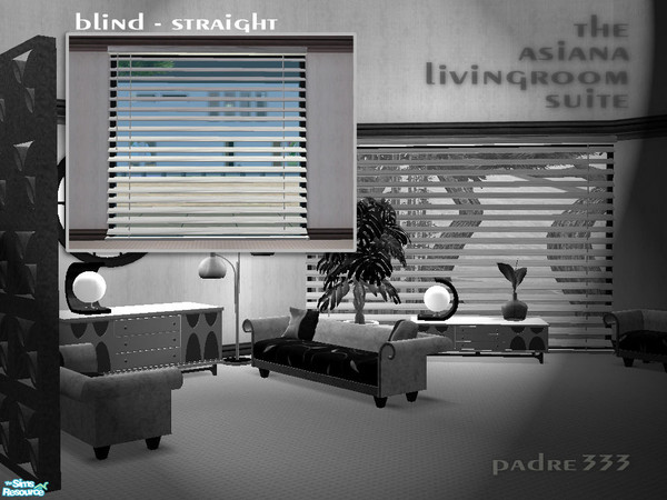 Sims 2 — Asiana Kitch Lounge - Asiana Kitsch Blinds Str. by Padre — A new livingroom set with an asian-kitsch feel. Most
