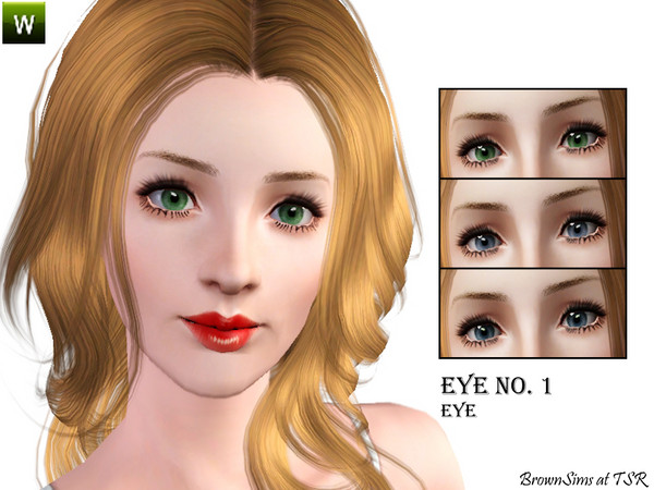 Sims 3 — Eye No. 1 by Brown_Sims — It has 4 recolorable channels, for male and female. Enjoy!