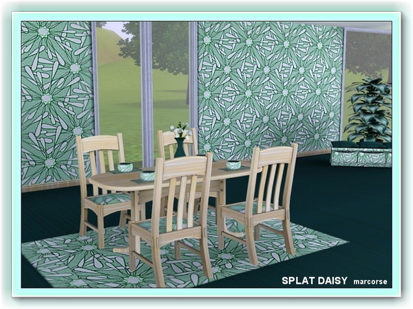 Sims 3 — Splat Daisy pattern by marcorse — The name says it all . . . the green daisy was dropped and went . . S P L A T!
