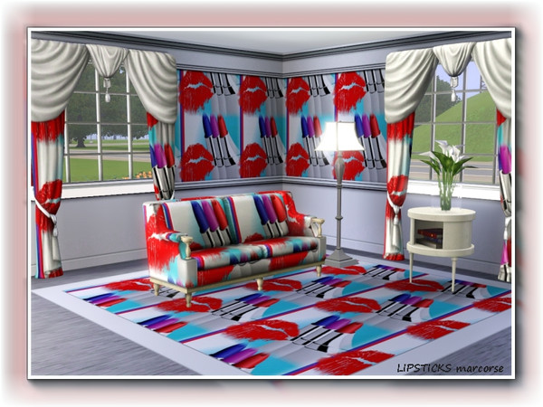 Sims 3 — Lipsticks pattern by marcorse — Lipsticks is a fun pattern featuring oversized lipsticks and painted lips.