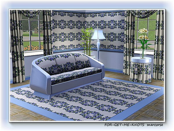 Sims 3 — For-Get-Me-Knots pattern by marcorse — 'Knots' of forgetmenots in a pretty, horizontal repeat pattern.