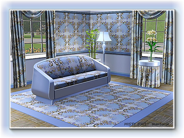 Sims 3 — Misty Daisy pattern by marcorse — Daisy wreaths in a misty allover repeat design.