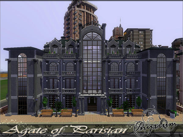 Sims 3 — Agate of Parisian by Onyxium — Onyxium@TSR I hope you like it. - Consists of one bedrooms and two bathrooms.