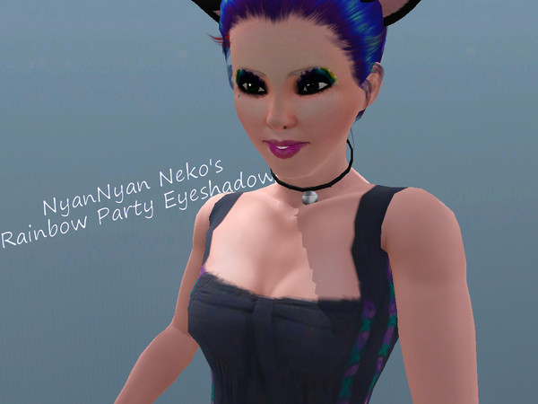 Sims 3 — Rainbow Party Eyeshadow by NyanNyan_Neko2 — This download includes a beautiful smokey rainbow eyeshadow,