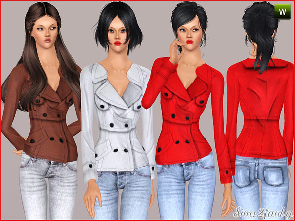 Sims 3 — 232 by sims2fanbg — .:232:. Items in this Set: Jacket in 3 recolors,Custom mesh,Recolorable,Launcher Thumbnail.
