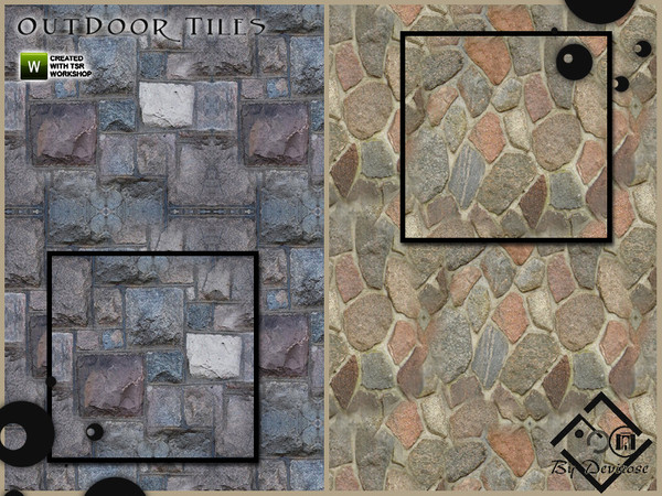 Sims 3 — Masonry Outdoor Tile 2 by Devirose — 2 tiles inside.-Created with TSR workshop.-Enjoy^^
