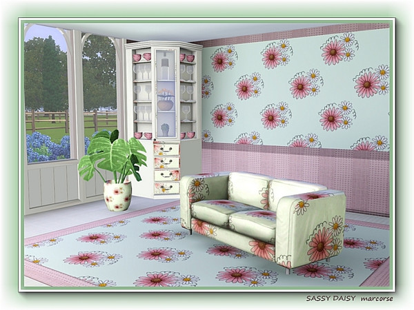 Sims 3 — Sassy Daisy pattern by marcorse — Need a lift? Then this cheeky little daisy pattern should just about do the