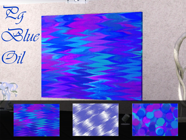 Sims 3 — Pg Blue Oil by Pegasus9602 — 3 oil paintings in the colour blue. The Mesh is by Pralinesims, thank you! Please
