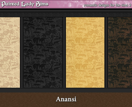 Sims 2 — Anansi Wall Collection by paintedladysims — A collection of 8 wall designs for your sim homes.