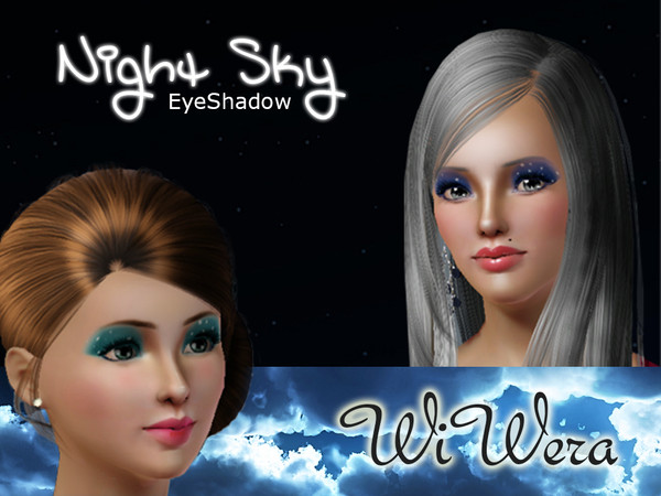 Sims 3 — Night Sky Eyeshadow by WiWera2 — Let your sim's eyes shine with a power of thousand stars.