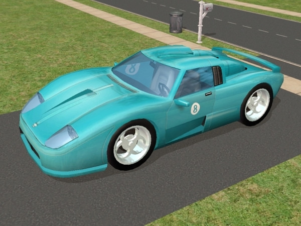Sims 2 — Sportscars - Aqua blue sportscar by Jempa922 — Here is an aqua blue car