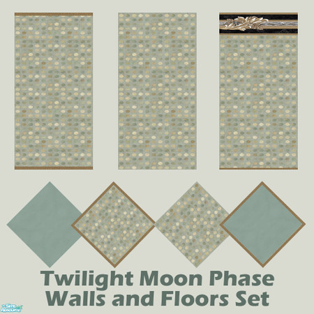 Sims 2 — Twilight Moon Phase Walls & Floors Set by Sheera — This set includes 7 items : 3 walls and their 4 matching