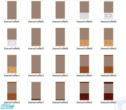 Sims 2 — Intense Truffle by gil_shalos —  set of 20 walls painted Intense Truffle (from the Dulux paint range)with a
