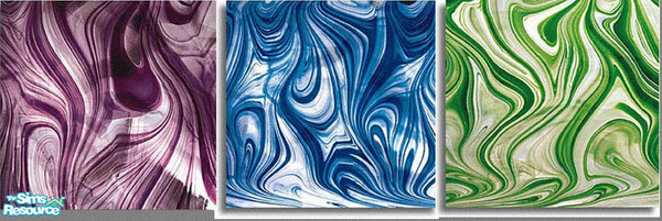Sims 2 — Colorful Swirls Set by SMTCHA022 — A set of 3 tiles with colorful swirls.