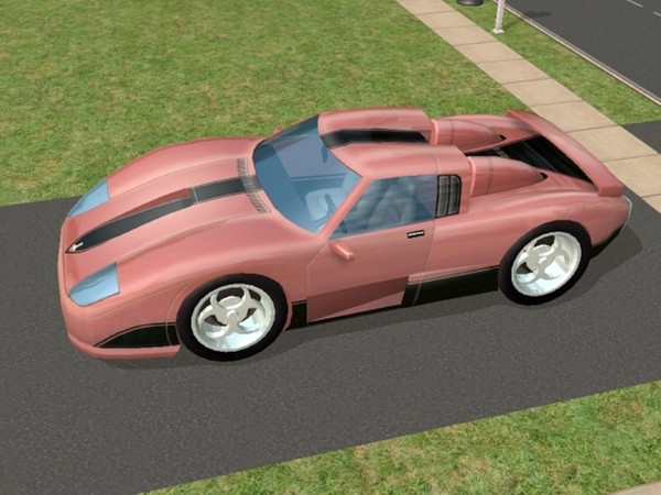 Sims 2 — Sportscars - 2 - Pink sportscar by Jempa922 — This is a pink sportscar with a black stripe down the middle