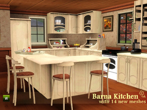 Sims 3 — Barna Kitchen by Flovv — A classical style kitchen with special shelves.