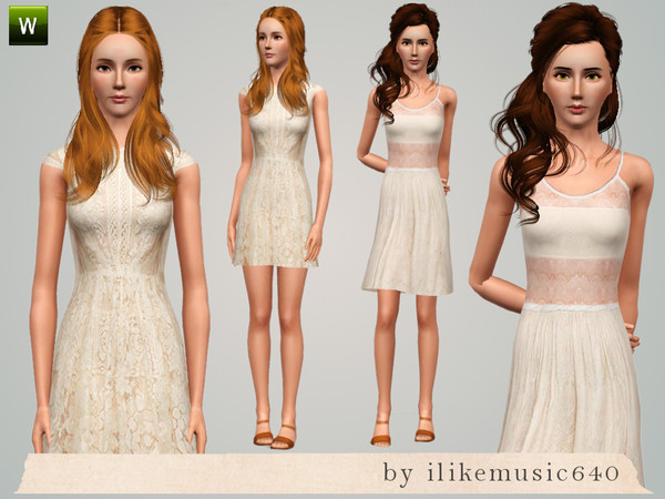 Sims 3 — Lover by ILikeMusic640 — a set with two lace dresses