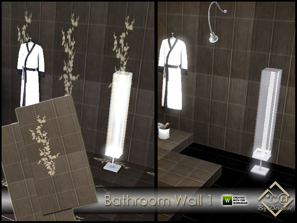 Sims 3 — Bathroom Wall 1 by Devirose — Ocher tones,2 walls in 1 file.Textures and fantasies created by me.
