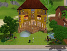 Sims 3 — Orange House by TheBrc2 — A house with 3 bedrooms and 1 bathroom. It has a study room, a nice living room and a