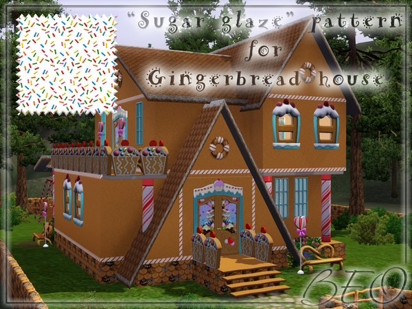 Sims 3 — Sugar Glaze pattern for Gingerbread house by BEO — Sugar Glaze pattern. Recolorable