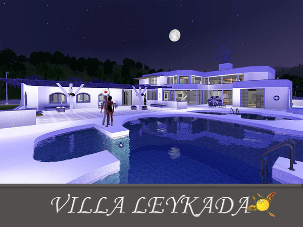 Sims 3 — evi Villa Leykada by evi — A modern lot with a big pool. First floor: garage, kitchen, dinning room, entrance,