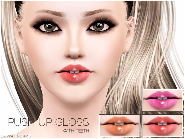 Sims 3 — Push Up Gloss with Teeth by Pralinesims — New beautiful lip gloss for your sims! Your sims will love their new