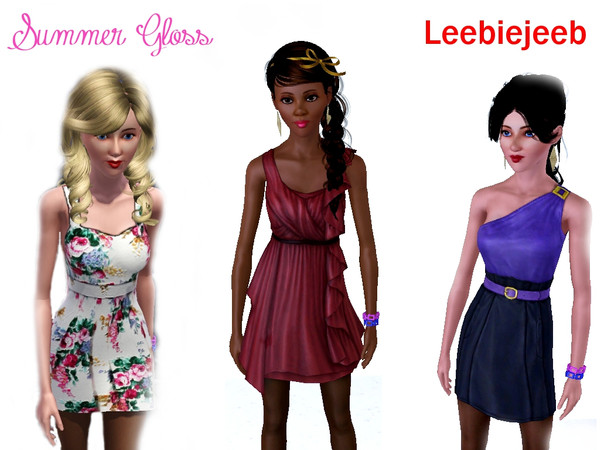 Sims 3 — Summer Gloss by Leebiejeeb2 — Summer Gloss Lipstick, My First Makeup Mesh, Enjoy! Red, Pink, Bronze and Brown.
